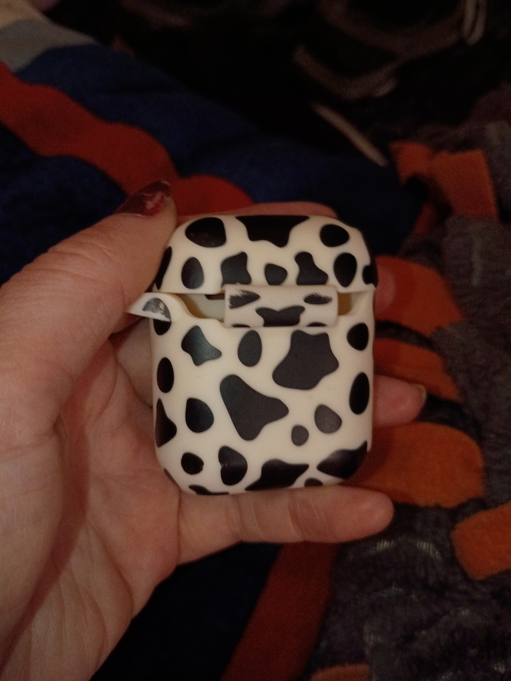 Silicone Cow Print AirPods Case Cover - Black & White